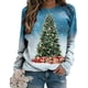 thumbnail image 4 of Tops Para Mujer Blusa de Navidad Camisas de Manga Larga Otoño Estampado Casual de Moda Cuello Redondo Camiseta Suelta Top Pullover Odeerbi  ODB171087, 4 of 8