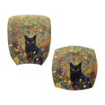 thumbnail image 4 of SCRAWLGOD Black Cat Floral Stretchable Cover for Office Chair Seat Comfortable Non-Slip Desk Chair Seat Protector Breathable Split Boss Chair Covers, 2 Piece Sets, 4 of 7