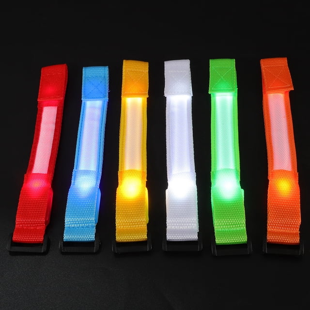 COMPUKAS 6PCS Glow Bracelets Bulk Party Pack Colorful Nylon Wristwear for Concerts and Outdoor Events
