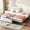 Beige + Upholstered + Bedroom-1, variant on Full Size Upholstery platform bed with Trundle,Trundle can be flat or erected, Beige