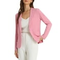 thumbnail image 4 of INSPIRE CHIC Linen Blazer for Women's Notch Lapel One Button Suit Jackets XS Pink, 4 of 6