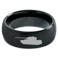 thumbnail image 2 of Tungsten Battlefield Military Tank Band Ring 8mm Men Women Comfort Fit Black Dome Brushed Polished, 2 of 4