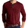 thumbnail image 1 of Camiseta Henley Casual Para Hombre Playera De Solapa Frontal, 1 of 4