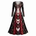 thumbnail image 5 of Stamzod Halloween Maxi Dresses for Women Fashion Vintage Printed V-Neck A Line Dress Gothic Elegant Long Party Dresses, 5 of 5