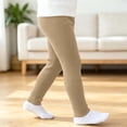 thumbnail image 5 of Hurxie Girls Ribbed Jersey Leggings Kids Warm Footless Tights Ruffles Knit Pants, 5 of 7
