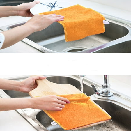 

WANYNG Kitchen towel Super Thin Washing Towel Dishes Washing Natural Material Towel Dry Towel Dishcloth Rag Oil Wiping Absorbent Cleaning Wipes Yellow