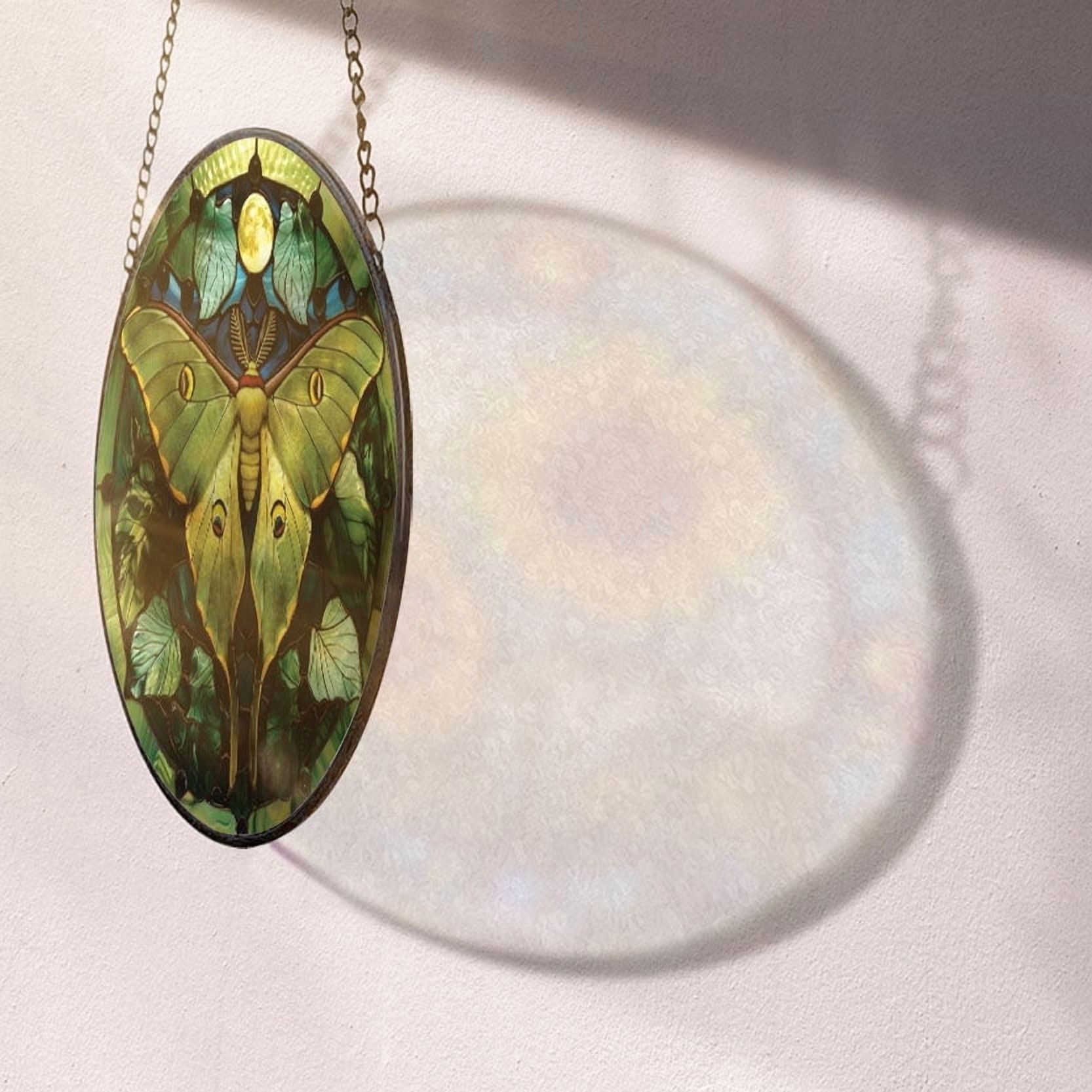 Luna Moth: Stained Glass-Style Christmas Ornament - Made With Real Glass, Stained Glass Ornament 2025, Holiday Decoration, Seasonal Keepsake Gift, Unique Collectible, Window