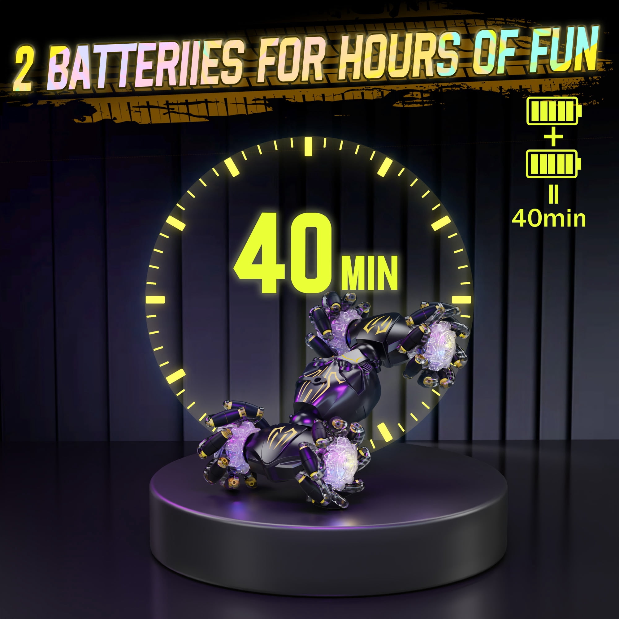 Vecukty Remote Control Car, 2.4GHZ Gesture Sensing Stunt Car with 360° Rotation&LED Spray&Music, 4WD All Terrain RC Car Toys Gift for Boys/Girls 3-12