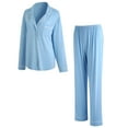 thumbnail image 2 of RH Women Pajamas Set Button Down Sleepwear Long Sleeve Nightwear Long Pants Pj Set S-XXL RHW4013, 2 of 7