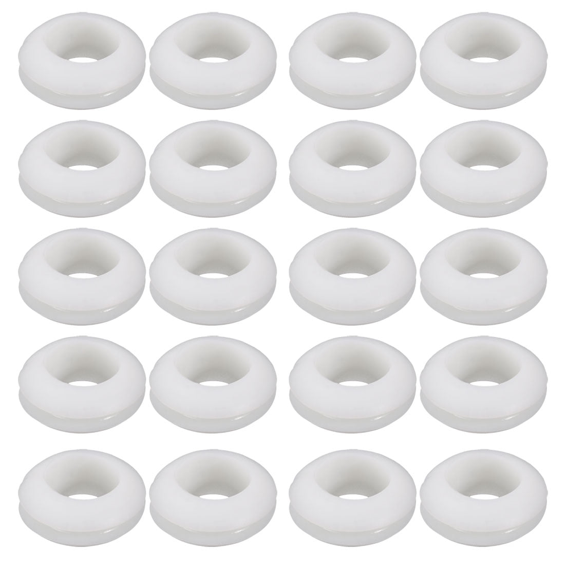 20pcs Double Side Rubber Grommet Eyelet Ring Wire Gasket White 14mm