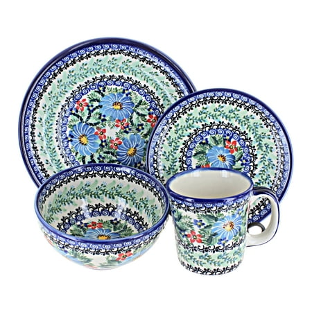 

Blue Rose Polish Pottery Blue Buttercup 4 Piece Place Setting - Service for 1