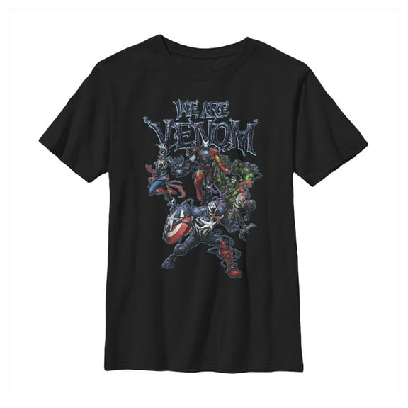 Boy's Marvel We Are Venom Character Menagerie Graphic Tee Black Large