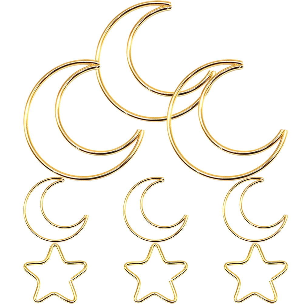 USHOBE 9-Piece Metal Hoops Set for Dream Catcher Crafting, Moon and Star Shapes, 15x12 Inches Project
