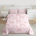 thumbnail image 2 of Manfei Cute Rainbow Bedding Comforter Set,Loves Stars Print Twin Comforter Sets,Pink Fairy Tale Bedding Set For Girls Kids,Super Cozy Room Decor Reversible,2pcs, 2 of 8