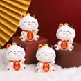 thumbnail image 3 of Expression Mignonne Personnages Chinois Imprimé Posture Assise Figurine Lucky Cat Chinois Porte-Bonheur Richesse Statue de Chat Ondulante Ornement Déco Maison, 3 of 8