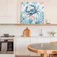 thumbnail image 6 of Crab Wall Art Painting on Canvas, Blue Coastal Starfish Ocean Coral Nautical Canvas Art Home Prints Wall Art Framed Modern Artwork for Living Room Bedroom Wall Decor 16x16in, 6 of 9