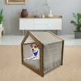 thumbnail image 3 of Taupe Pet House, Simple Pattern Ring Shapes Grungy Display with Brushstrokes Vintage Style, Outdoor & Indoor Portable Dog Kennel with Pillow and Cover, 5 Sizes, Taupe White, by Ambesonne, 3 of 5