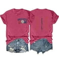 thumbnail image 1 of Camisetas de Manga Corta para las Mujeres Carta Impresa Doble Cara Suelta Tee, Casual Vintage Verano Top Mujeres, 1 of 3