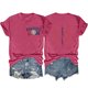 thumbnail image 1 of Camisetas de Manga Corta para las Mujeres Carta Impresa Doble Cara Suelta Tee, Casual Vintage Verano Top Mujeres, 1 of 3