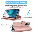 thumbnail image 5 of Galaxy S20 FE 5G Case, Galaxy S20 Fan Edition Wallet Case, Takfox PU Leather Case Kickstand Cash ID Credit Card Slots Holder Flip Phone Case Cover Detachable Magnetic Hard Case & Strap,Rose Gold, 5 of 7