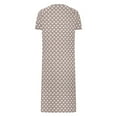 thumbnail image 5 of Sakmal Nightgowns Women Zip Up Sleep Dress with Pockets Brown Soft Crew Neck Short Sleeve Womens Nightgowns XXL, 5 of 7