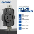 thumbnail image 6 of 20 Amp 125/250V NEMA L14-20R Locking Receptacle, Industrial Grade Grounding Twist Lock outlet, Black/White, 6 of 6