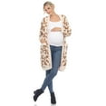 thumbnail image 2 of White Mark Women's Maternity Leopard Sherpa Cardigan, 2 of 6