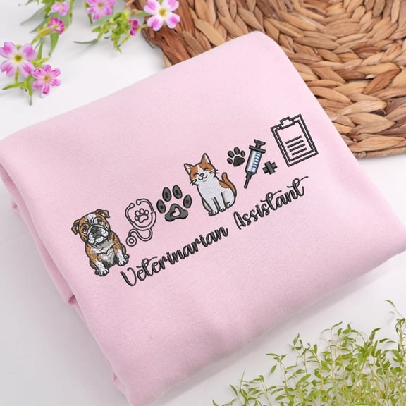 Embroidered Veterinarian Assistant Sweatshirt: Veterinary Practice Manager Sweatshirt, Vet Tech Gift