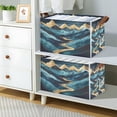 thumbnail image 2 of Yayeee Foldable Storage Basket for Shelves with Handles Set of 2 Waterproof Cloth Bins, Dark Mountains, 2 of 7