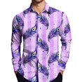 thumbnail image 5 of Fgvctg Mardi Gras Shirts for Men Button Down V Neck Carnival Party Long Sleeve Shirt Trendy Collared Blouse Mask Print Plus Size Business Casual Outfits Dark Purple 2XL, 5 of 5