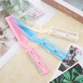 thumbnail image 5 of 3 Pieces Razor Comb with 10 Pieces Razors, Hair Cutter Comb Cutting Scissors, Double Edge Razor, Hair Thinning Comb Slim Haircuts Cutting Tool (White, Pink, Blue, Double Sided), 5 of 5