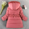 thumbnail image 5 of Povozer Girls and Toddlers' Long Heavyweight Hooded Puffer Jacket(Watermelon Red,6-7Y), 5 of 5