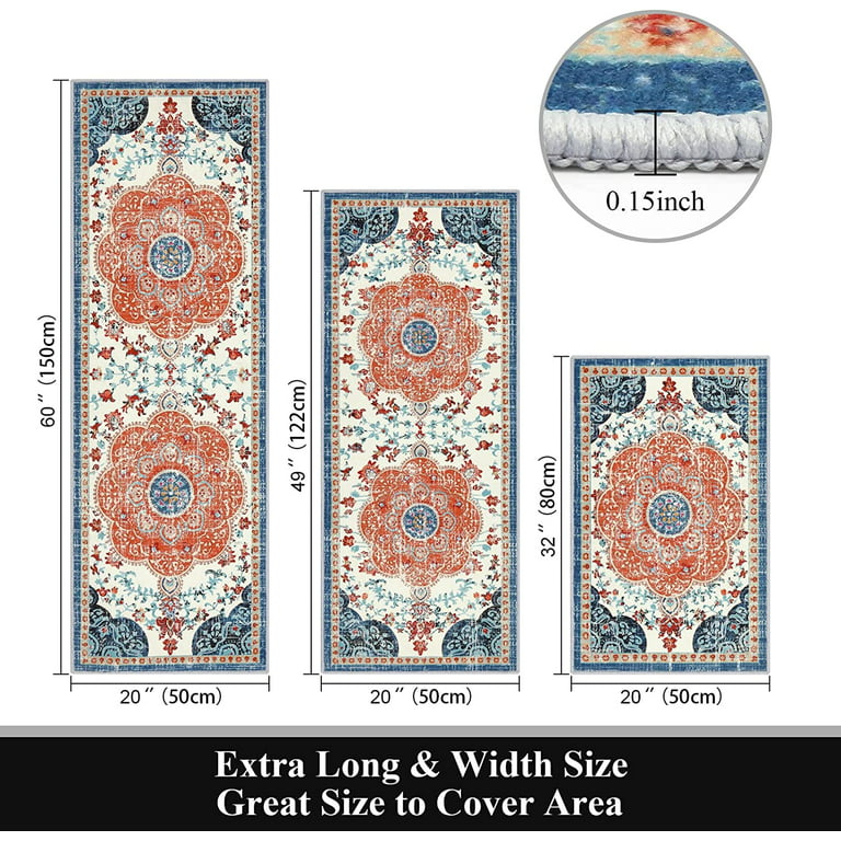 Kitchen Rugs Set Design Ethnic Mystic Spiritual Style Magic Esoteric Tribal  Outline Kitchen Mat for Floor Non-Slip Washable Kitchen Runner Doormat
