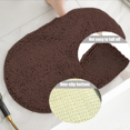 thumbnail image 2 of MK Gdledy Chenille Oval Bath Rug 20x32, Rubber Backing Quick Dry Washable Microfiber Mats，Brown, 2 of 6