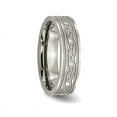 thumbnail image 3 of Mens Chisel Titanium Laser Etched Celtic Knot Polished Band Ring, 3 of 6