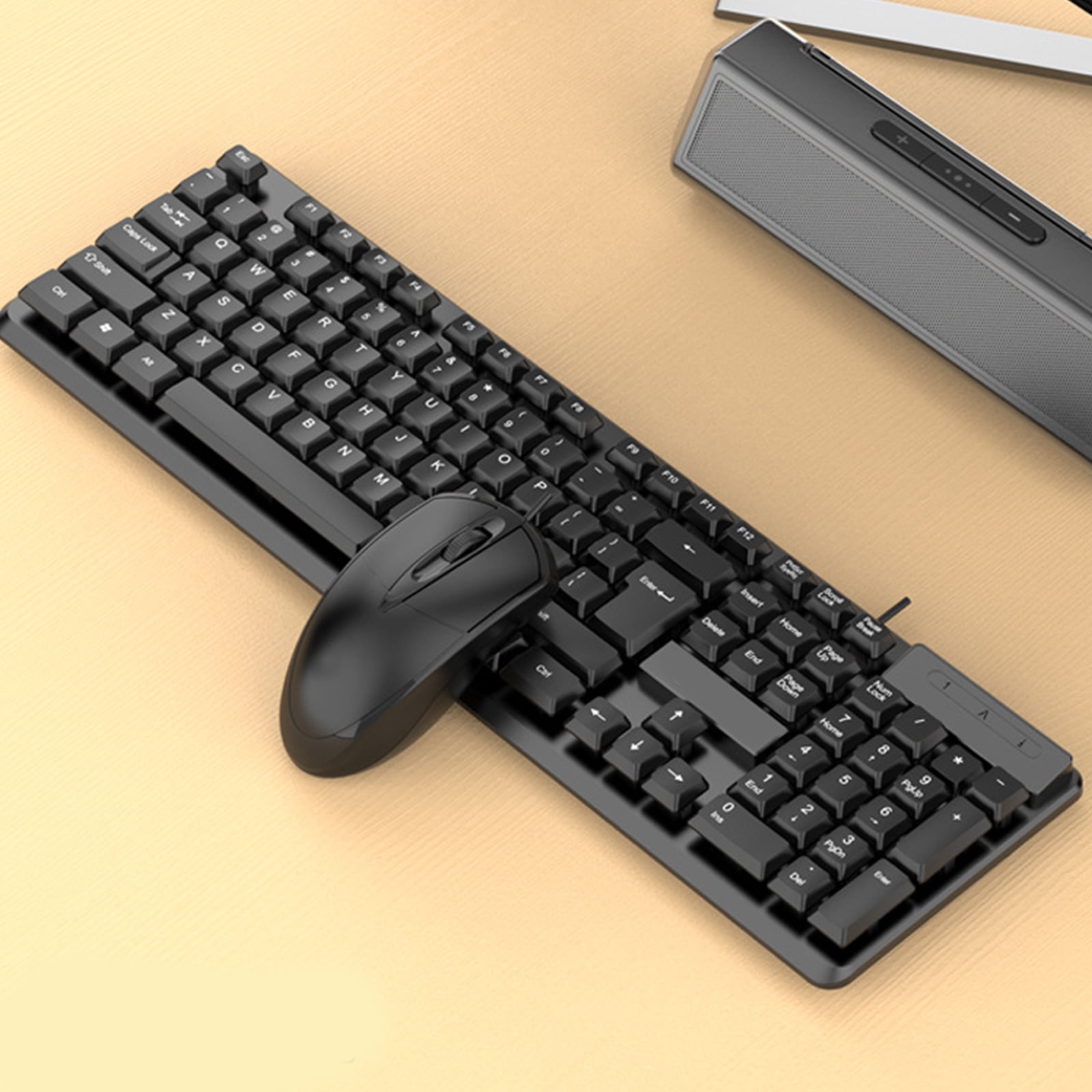 Gaming Keyboard and Combo USB Corded Full Size Mechanical Feeling Keyboard for Laptop Desktop