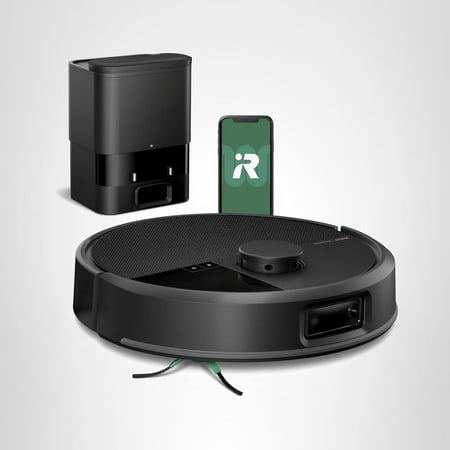 iRobot Roomba Plus 504 Robot Vacuum with AutoEmpty Dock, LiDAR Navigation, Anti-Tangle Dual Rubber Brushes, Pet Hair, Black
