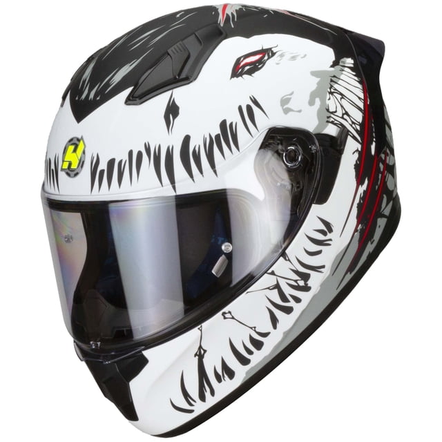Casco motocicleta HAX Helmets integral Obsidian Devour White Talla M