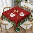 thumbnail image 2 of Christmas Tablecloth Square 52x52 Inch Red Xmas Tree Snowflake Winter Holiday Theme Decorative Table Cloth Seasonal Rustic Farmhouse for Indoor Party Kitchen Dinner Picnic Decor, 2 of 5