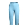 thumbnail image 3 of BUIGTTKLOP Plus Size Capri Leggings for Women High Waisted Yoga Capris Side Split Stretchy Pull on Cropped Workout Pants, 3 of 5
