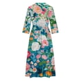 thumbnail image 5 of WFJCJPAF 2025 New Product Autumn Dresses for Women with Pockets,Women's Summer Printed Fashion Three-Quarter Sleeve Turndown Collar Dress - Mint Green S, 5 of 5