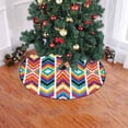 thumbnail image 2 of FMSHPON Colorful Zigzag Xmas Christmas Tree Skirt Stand Mat for Holiday Party Decoration Indoor Outdoor 36 inches, 2 of 3