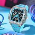 thumbnail image 6 of Men's Square Wrist Watch Silicone Sports Watch Waterproof Analog Digital Multifunction Clock, 6 of 6