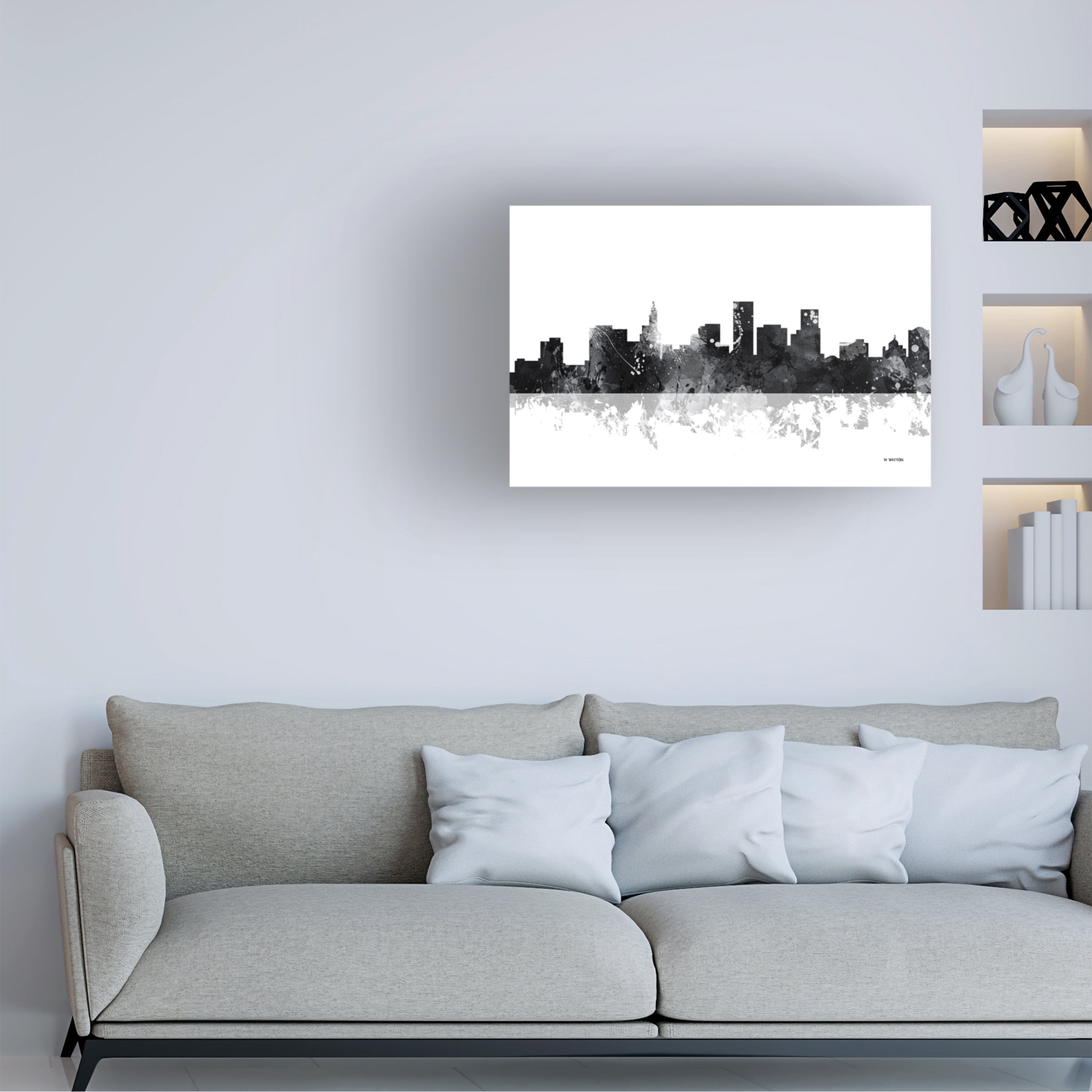 Marlene Watson 'St Paul Minnesota Skyline BG 1' Canvas Art