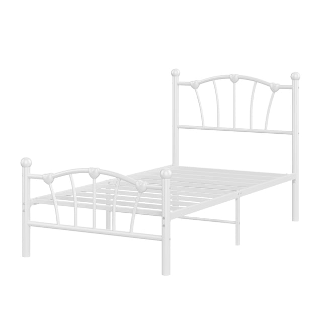 Yeshouse estructura de cama de plataforma metálica con cabecero y piecero, base resistente con listones metálicos, sin somier, fácil de montar, sin ruido y espacio de almacenamiento debajo de la cama