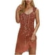 thumbnail image 2 of Camisón de poliéster para mujer, vestido de tirantes con cuello en V y botones para vacaciones de primavera y verano., 2 of 6