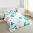 thumbnail image 3 of Homewish Kawaii Xmas Tree 3 Pieces Queen Comforter Set For Children Teens Adults,Merry Christmas Ultra Soft Bedding Sets,Stars Print Polka Dots Bedding Comforter Set,Super Cozy Room Decor,Reversible, 3 of 8