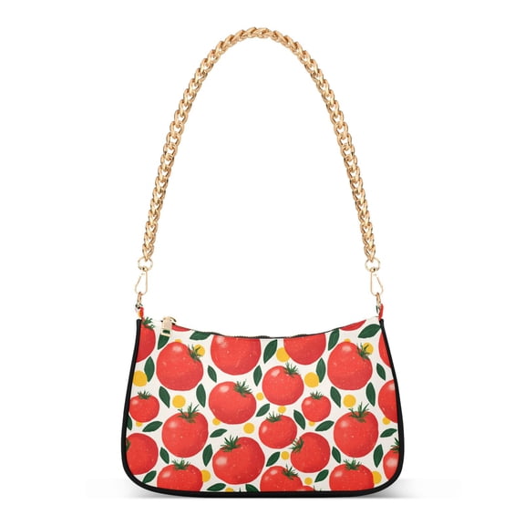 Print Tote Bag for Women Tomato Shoulder Bag Shoulder Handbags Chain Strap