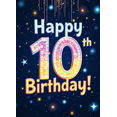 thumbnail image 4 of Colorful Pixel Style 10th Birthday Banner with Star Elements Happy Birthday Backdrop Party Supplies Photography Props Decorations Birthday Party Decors, 4 of 4