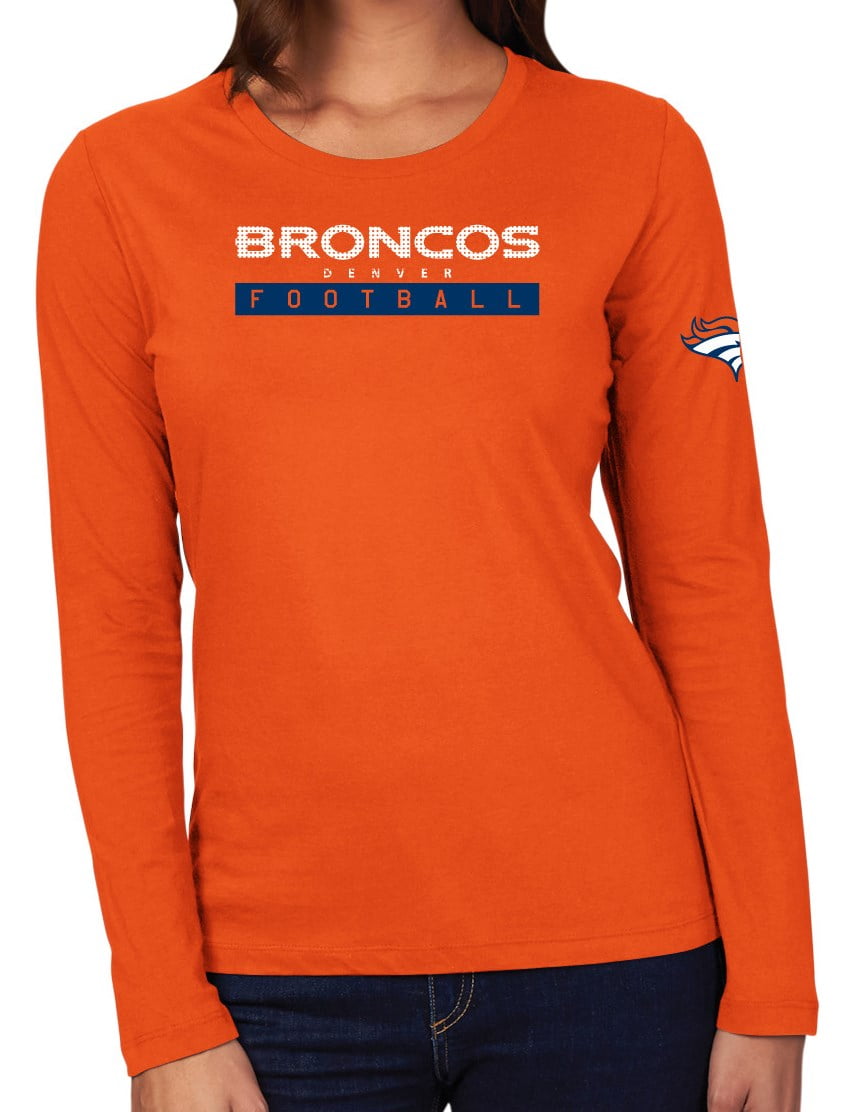 Denver Broncos Women's Majestic NFL "Never Rest" Long Sleeve T-shirt by Majestic